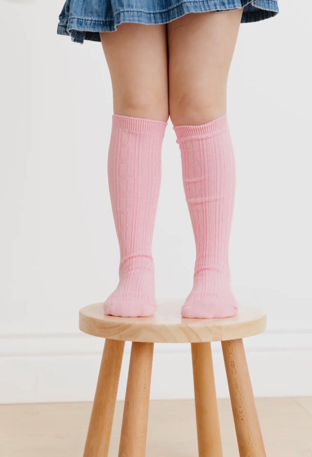 LSC Blossom Pink Cable Knit Knee High Sock