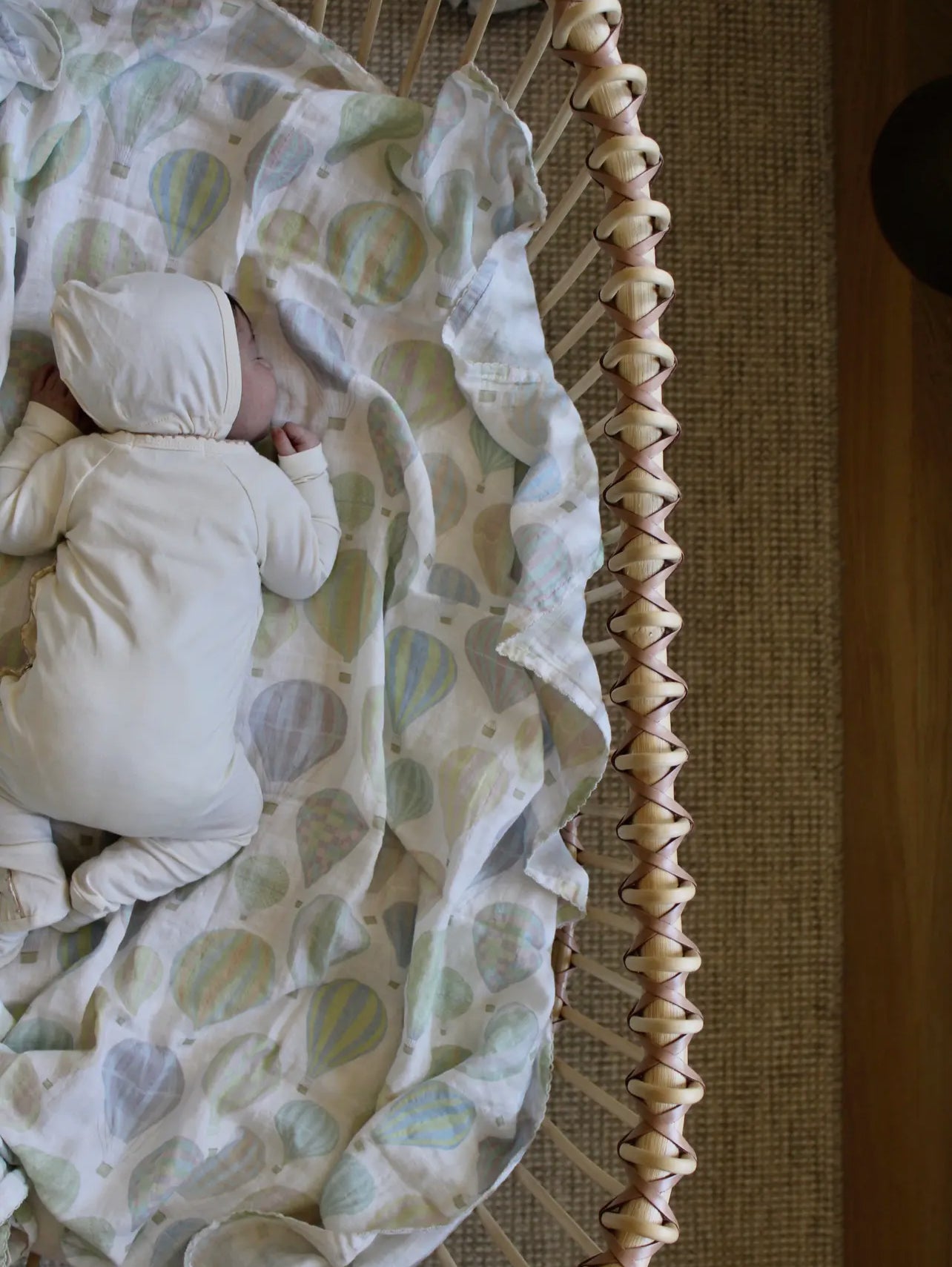 Pastel Air Balloon Muslin Blanket