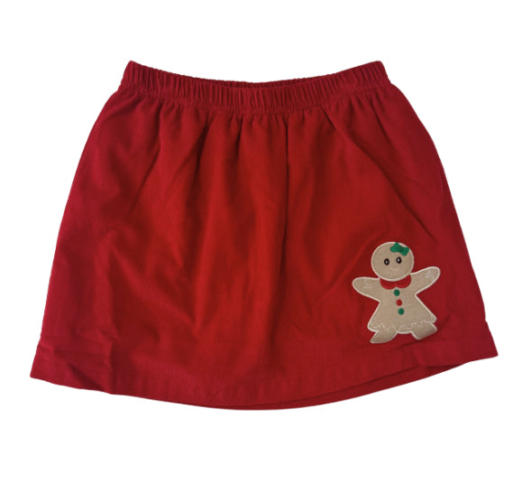 Corduroy App. Gingerbread Skirt Red