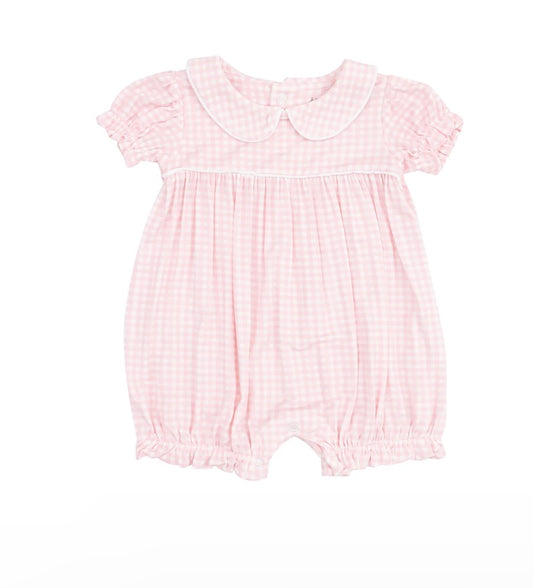 Mini Gingham- Pink Classic Puff Sleeve Bubble