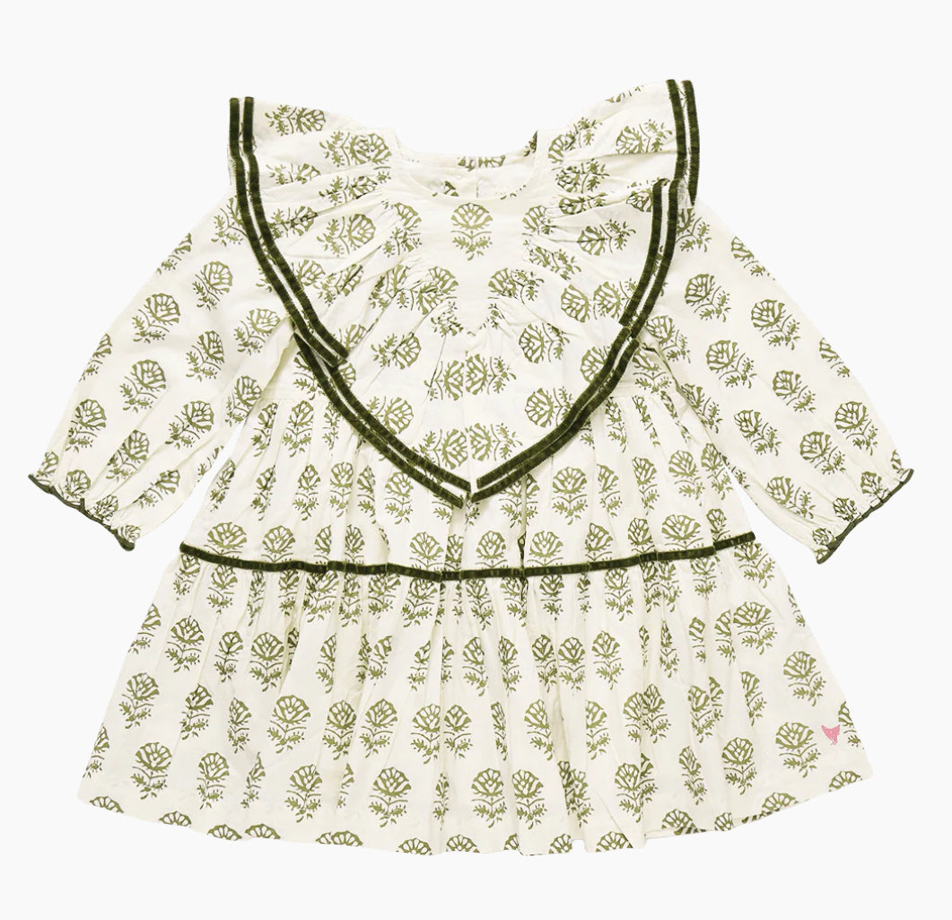 Raphaela Dress-Olive Rose Floral