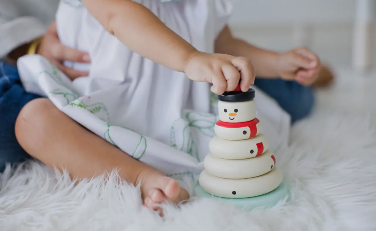 Wooden Snowman Stacking Toy Set