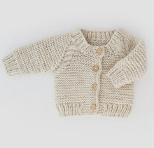 Load image into Gallery viewer, Natural Garter Stitch Cardigan Sweater