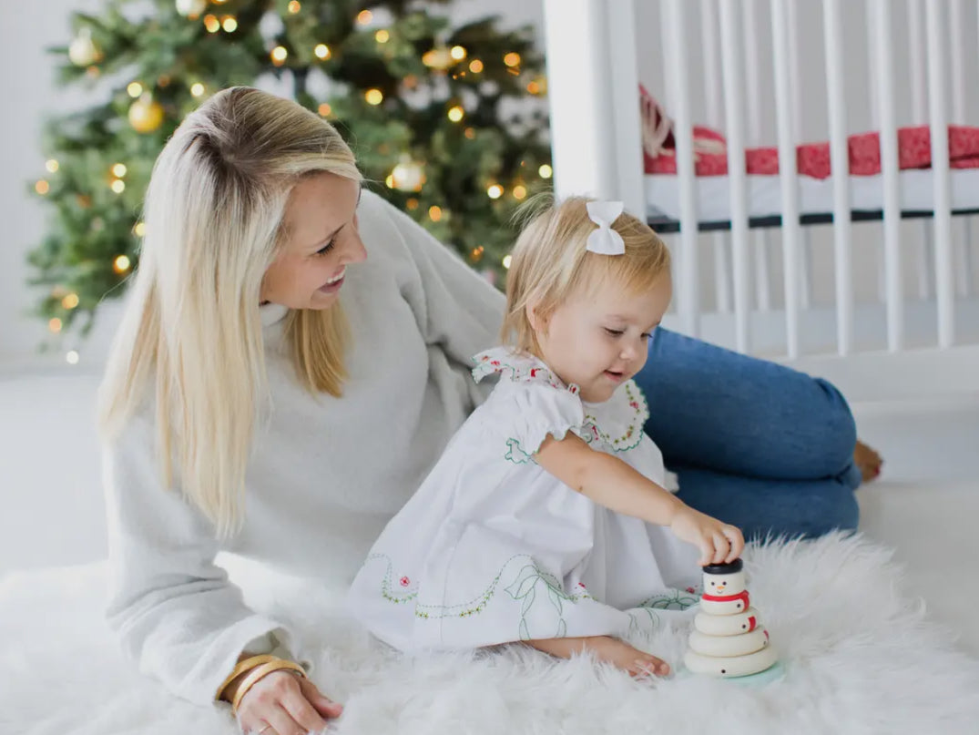 Wooden Snowman Stacking Toy Set