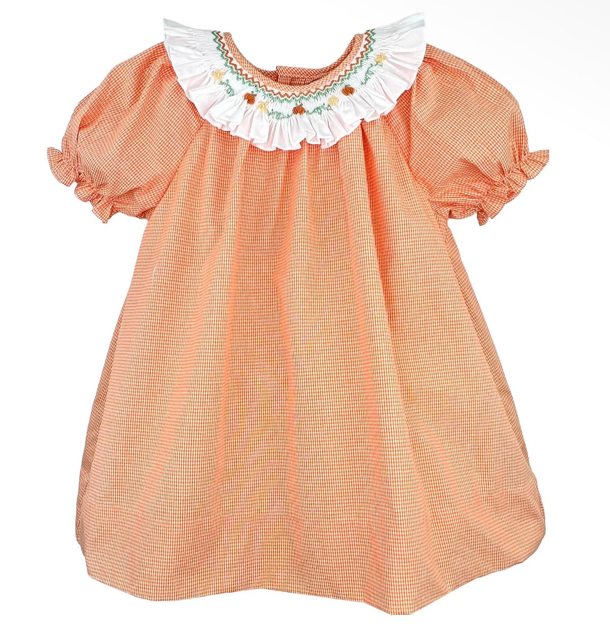 Orange Pumpkin Smock Dress