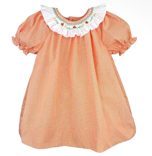 Orange Pumpkin Smock Dress
