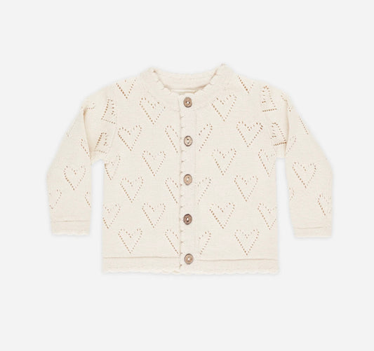 Heart Knit Cardigan-Ivory