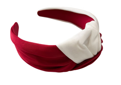 Crimson & White Knot Headband
