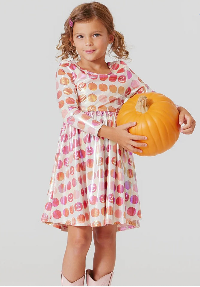 Lamé Steph Dress- Pumpkins