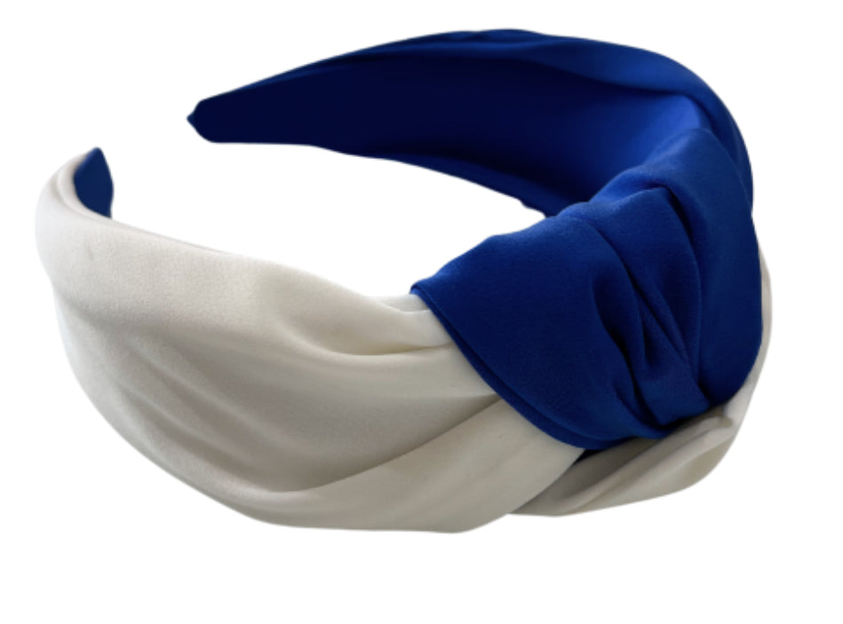 Royal & White Knot Headband