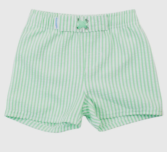 Spring Green Seersucker Swim Trunk