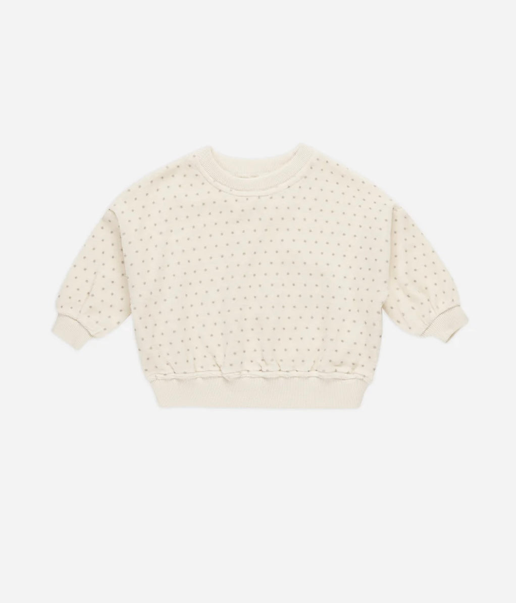 Velour Relaxed Sweatshirt- Polka Dot