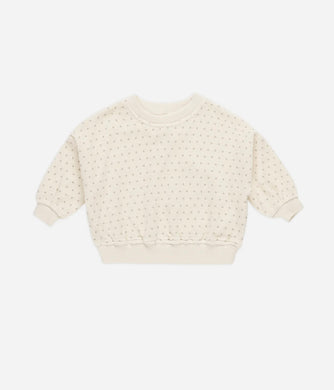 Velour Relaxed Sweatshirt- Polka Dot