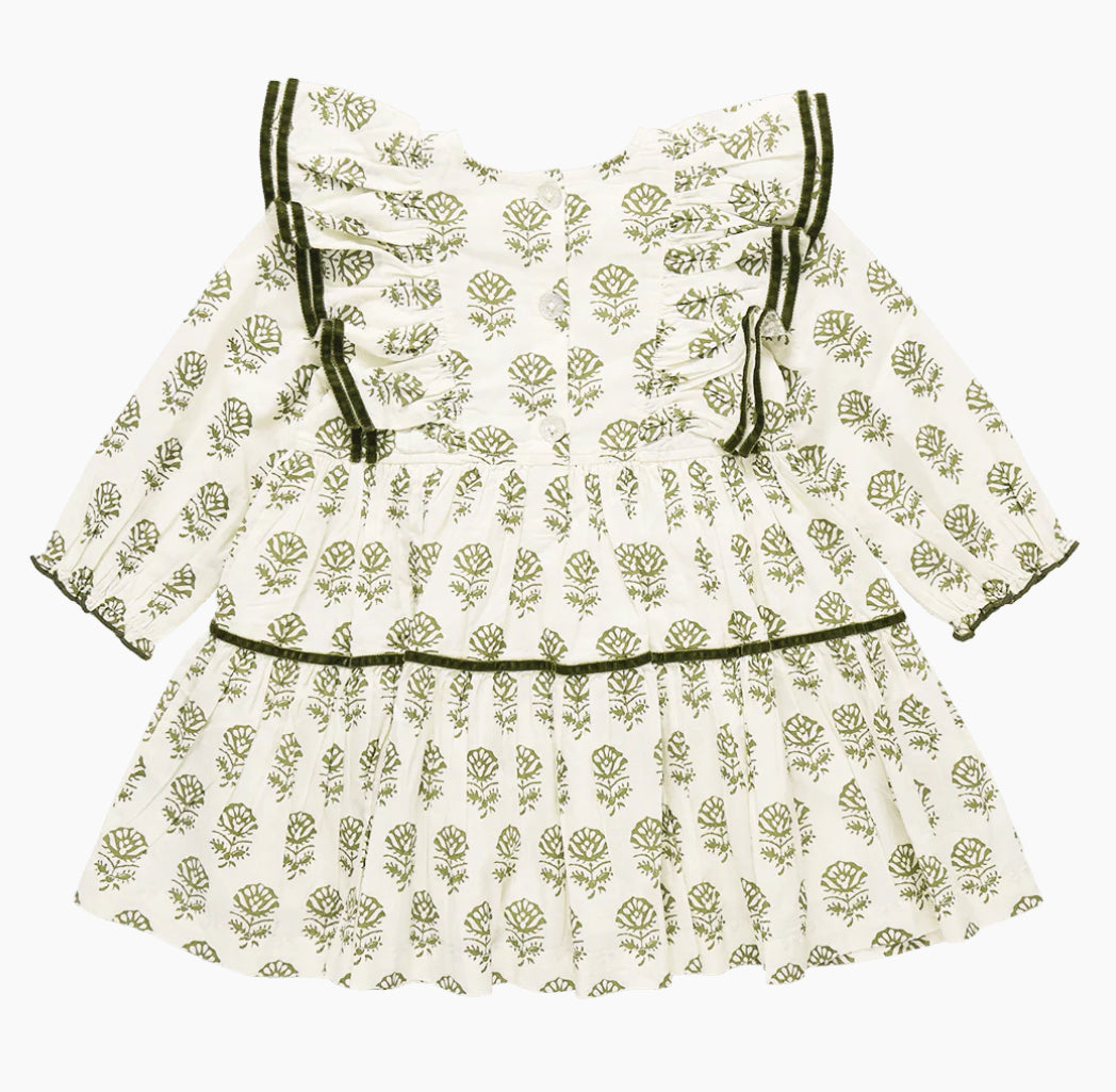 Raphaela Dress-Olive Rose Floral