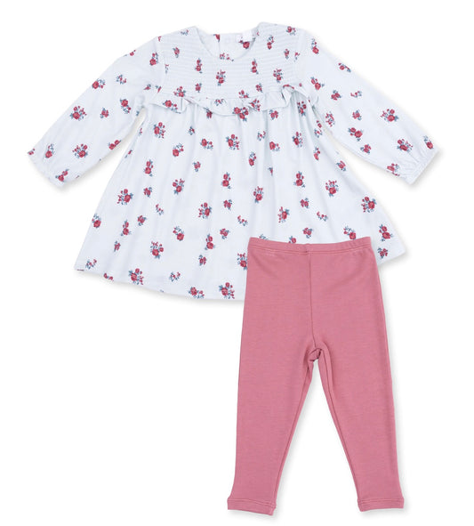 Alyssa Floral Smocked LS Dress & Legging