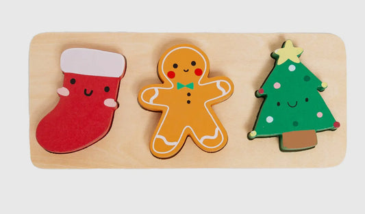 3 Piece Wooden Holiday Puzzle