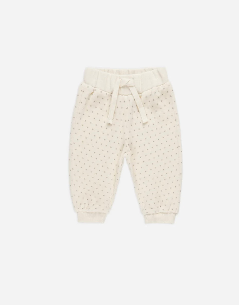 Velour Relaxed Sweatpant- Polka Dot