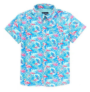 Shordees Summer Shirt- Floral Flamingo