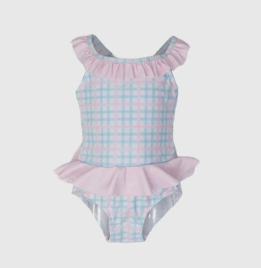 Grand Lagoon Pastel Plaid One Piece Swim
