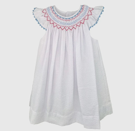 Red, White & Blue Smocked Sun Dress