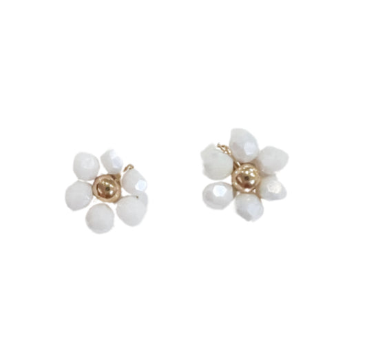 White Flower Earrings