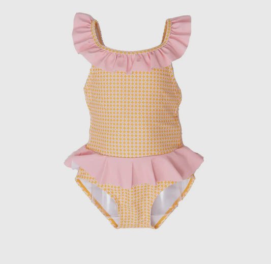Grand Lagoon Pink Orange Geo One Piece