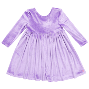 Velour Steph Dress-Lavender