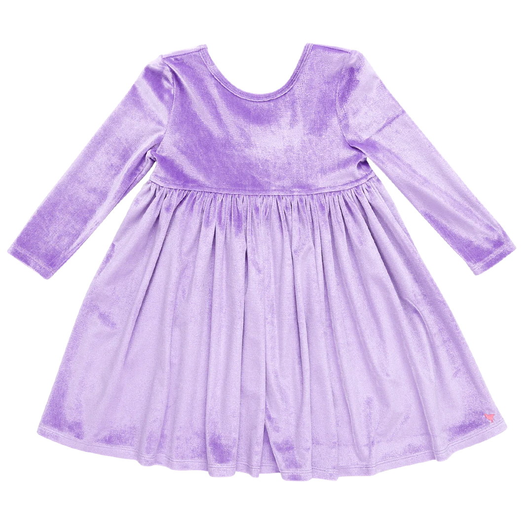 Velour Steph Dress-Lavender