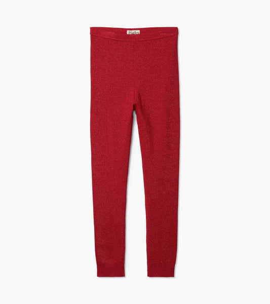 Red Shimmer Knit Legging