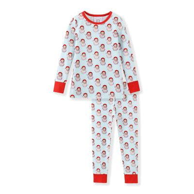 Blue Santa Butterknit PJ Set