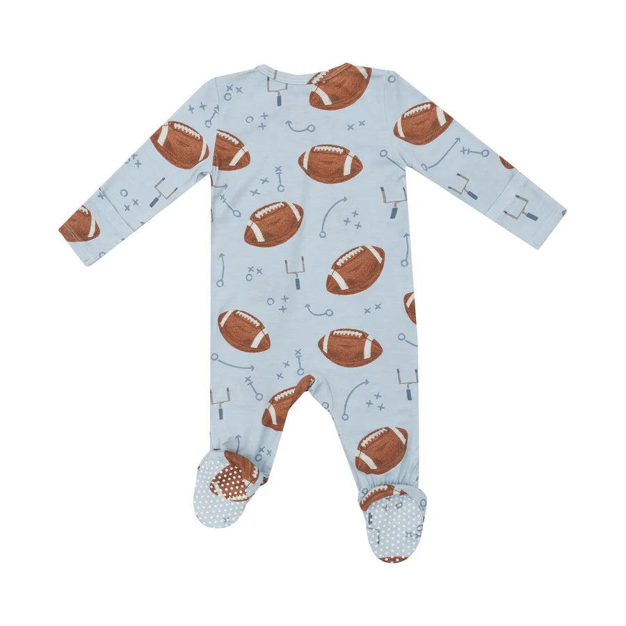 Footballs Blue 2 Way Zipper Footie