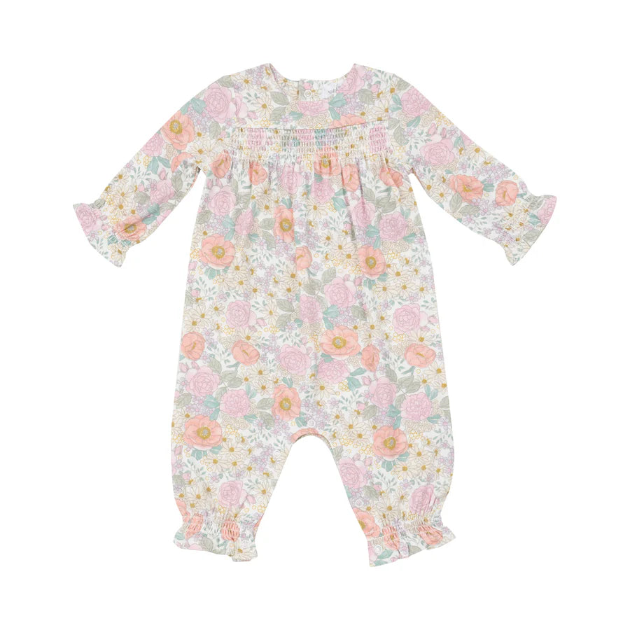 Peonies & Roses- Smocked Romper