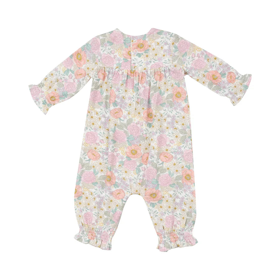 Peonies & Roses- Smocked Romper