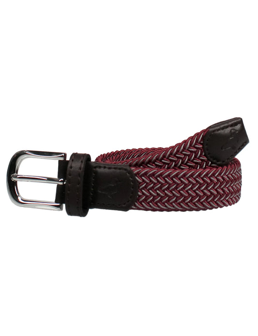 Country Club Stretch Belt Maroon & Grey