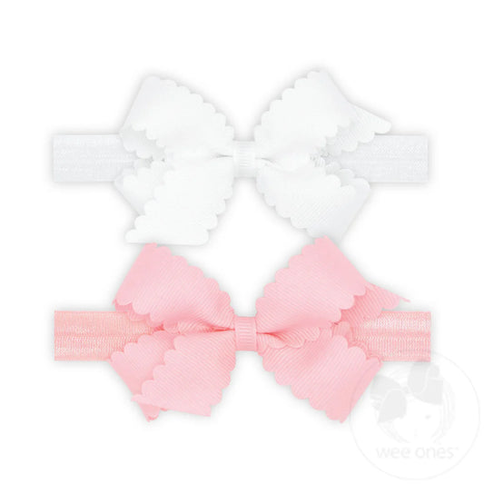 2pk Mini Scallop Bow on Band