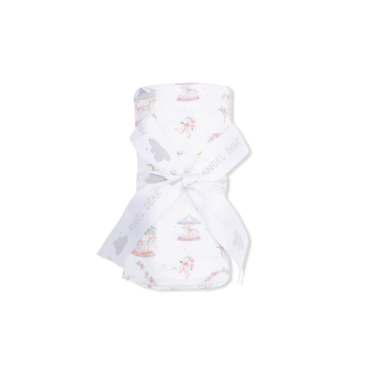 Carousel w/ Bows- Swaddle Blanket