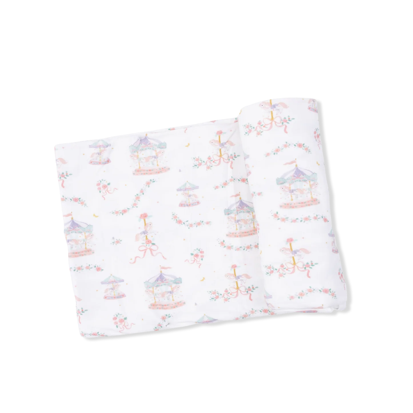 Carousel w/ Bows- Swaddle Blanket