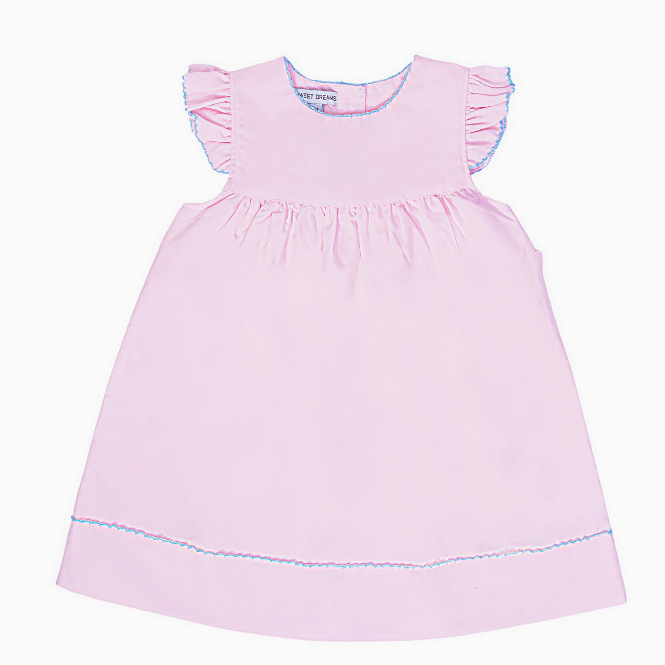 Pink w/Blue Picot Trim Dress