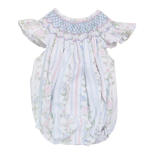 Valerie Floral Rose Smocked Bubble