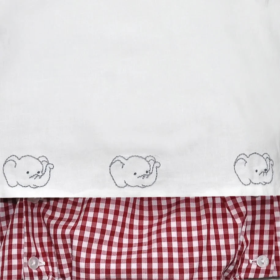 Elephant Emb. Diaper Cover Set