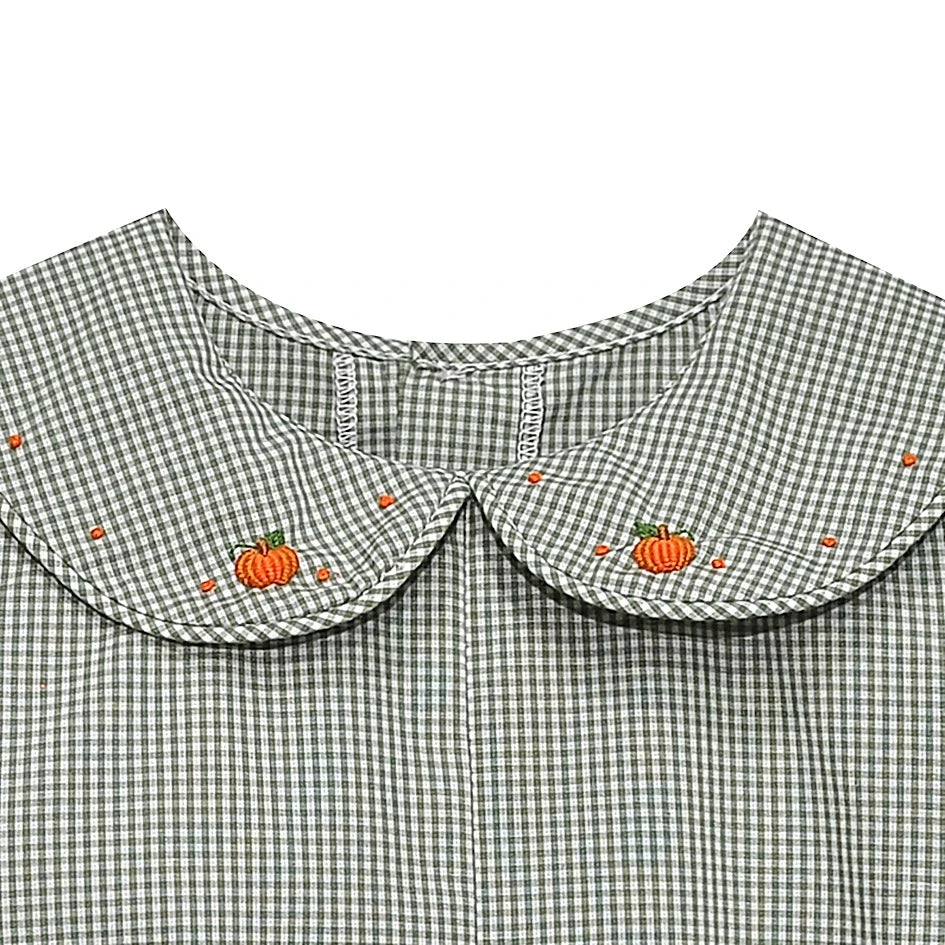Gray Blue Williams Pumpkin Romper