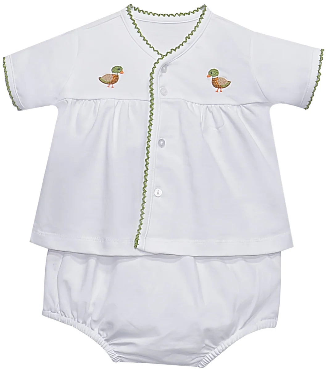 White Brennan Diaper Set Ducks