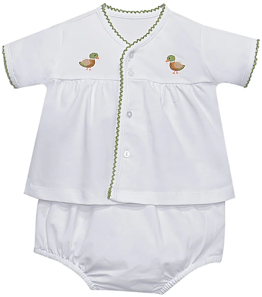 White Brennan Diaper Set Ducks