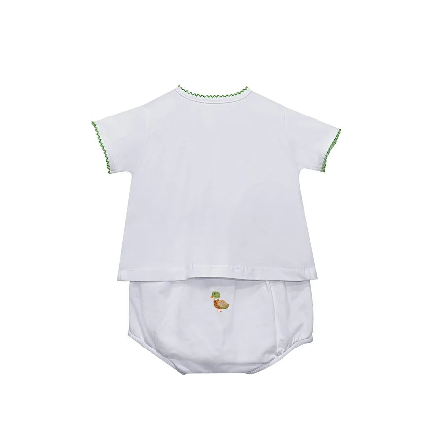 White Brennan Diaper Set Ducks