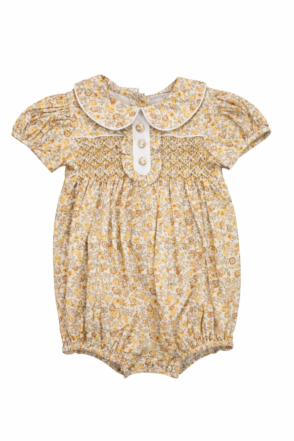 Sandy Yellow Floral Smock Bubble