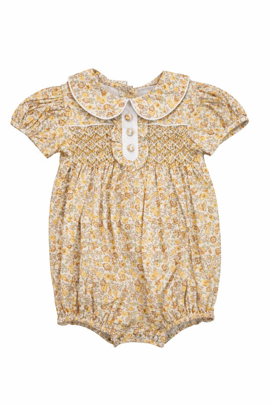 Sandy Yellow Floral Smock Bubble