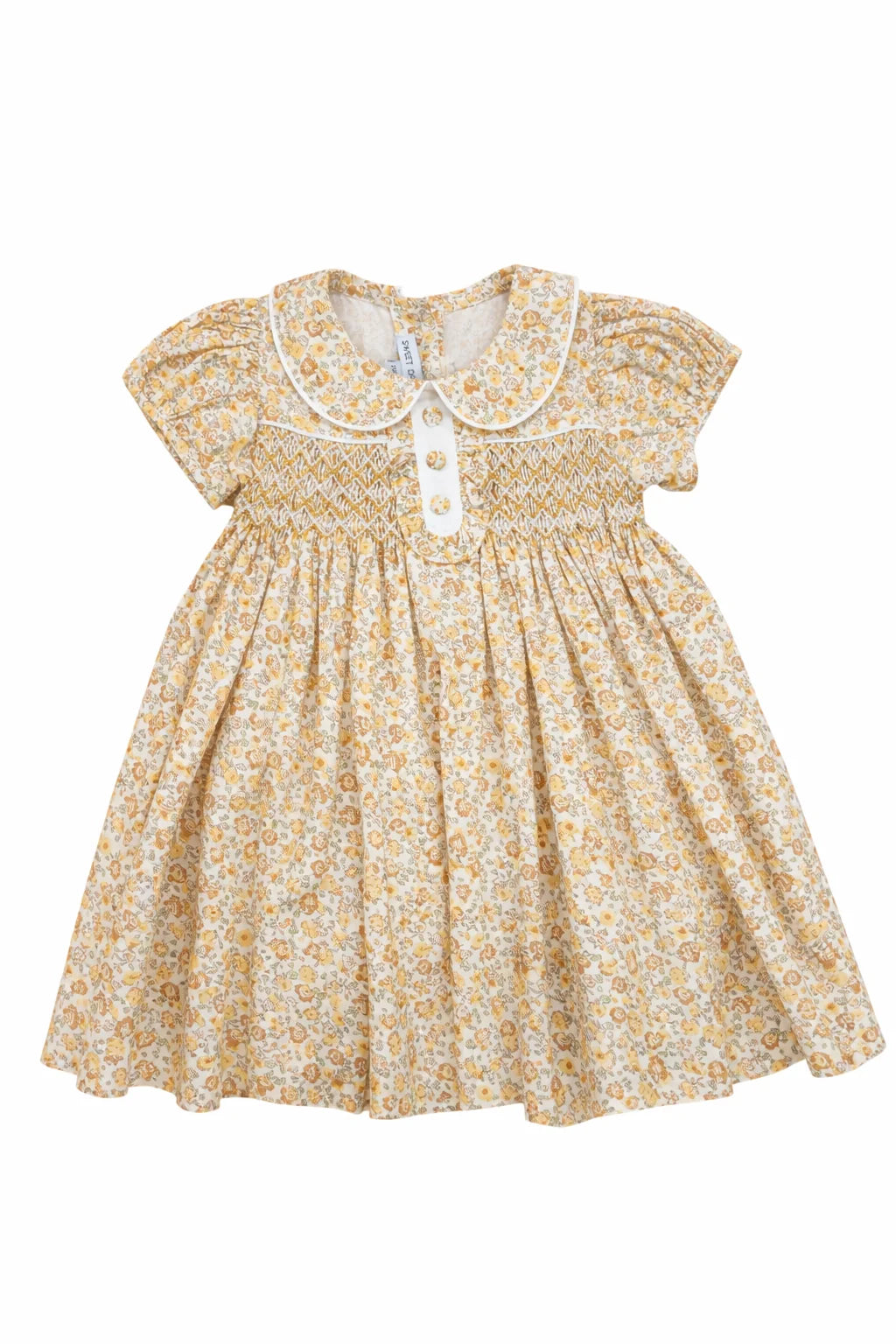Sandy Yellow Floral Smock Dress