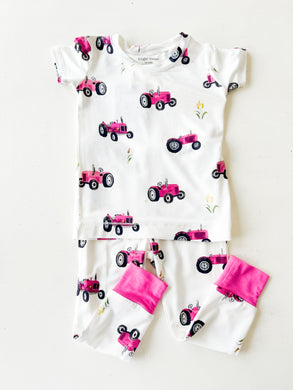 Pink Tractor Loungewear Set