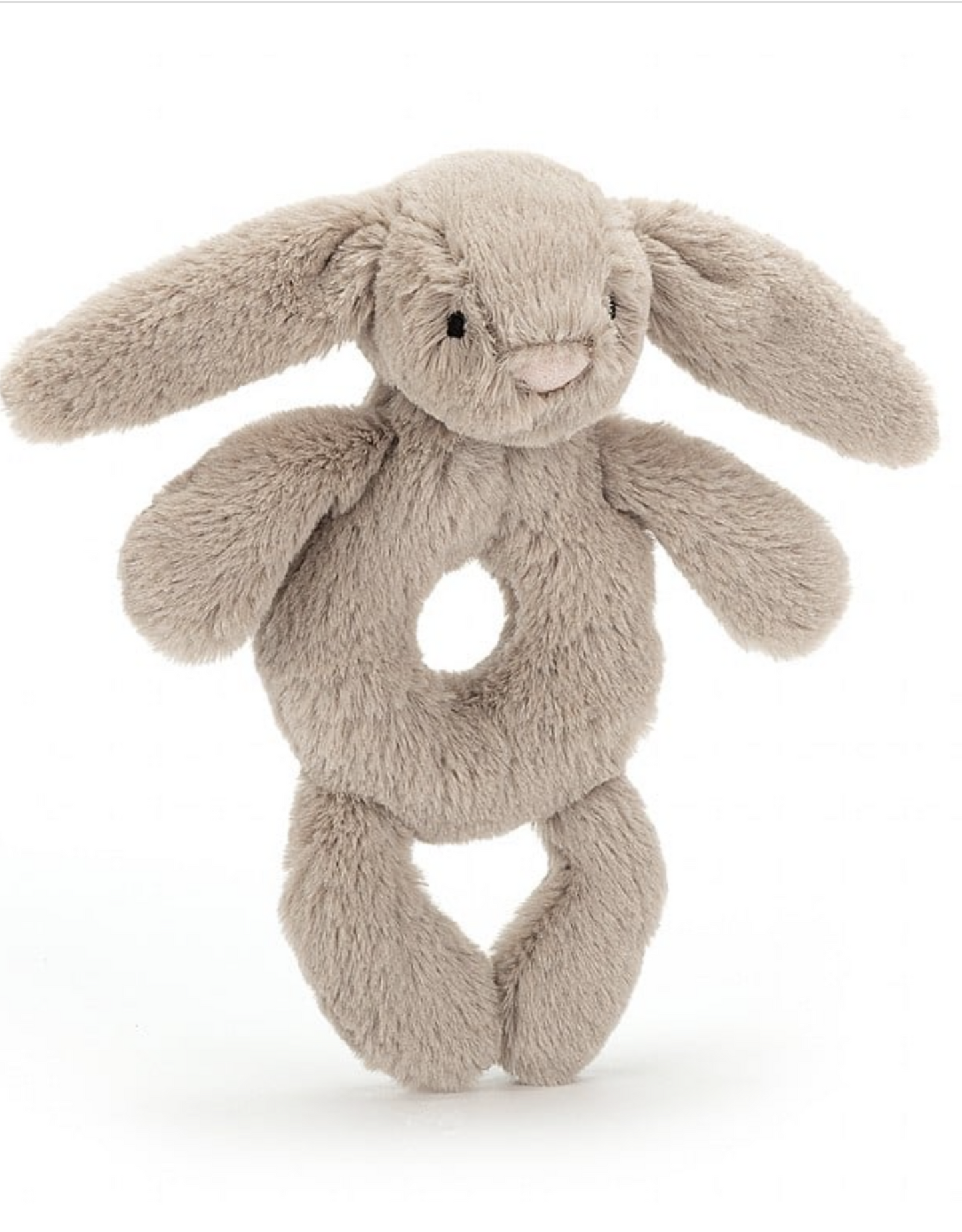 Bashful Beige Bunny- Ring Rattle