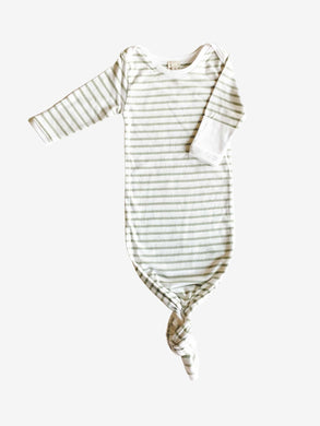 Sage Stripe Knotted Sleep Gown